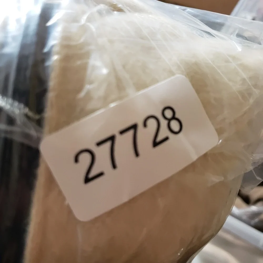 VINTAGE Woolrich Sweater‎ Youth Medium Off White Blue Zip Outdoor Fleece Boys * - Picture 10 of 10